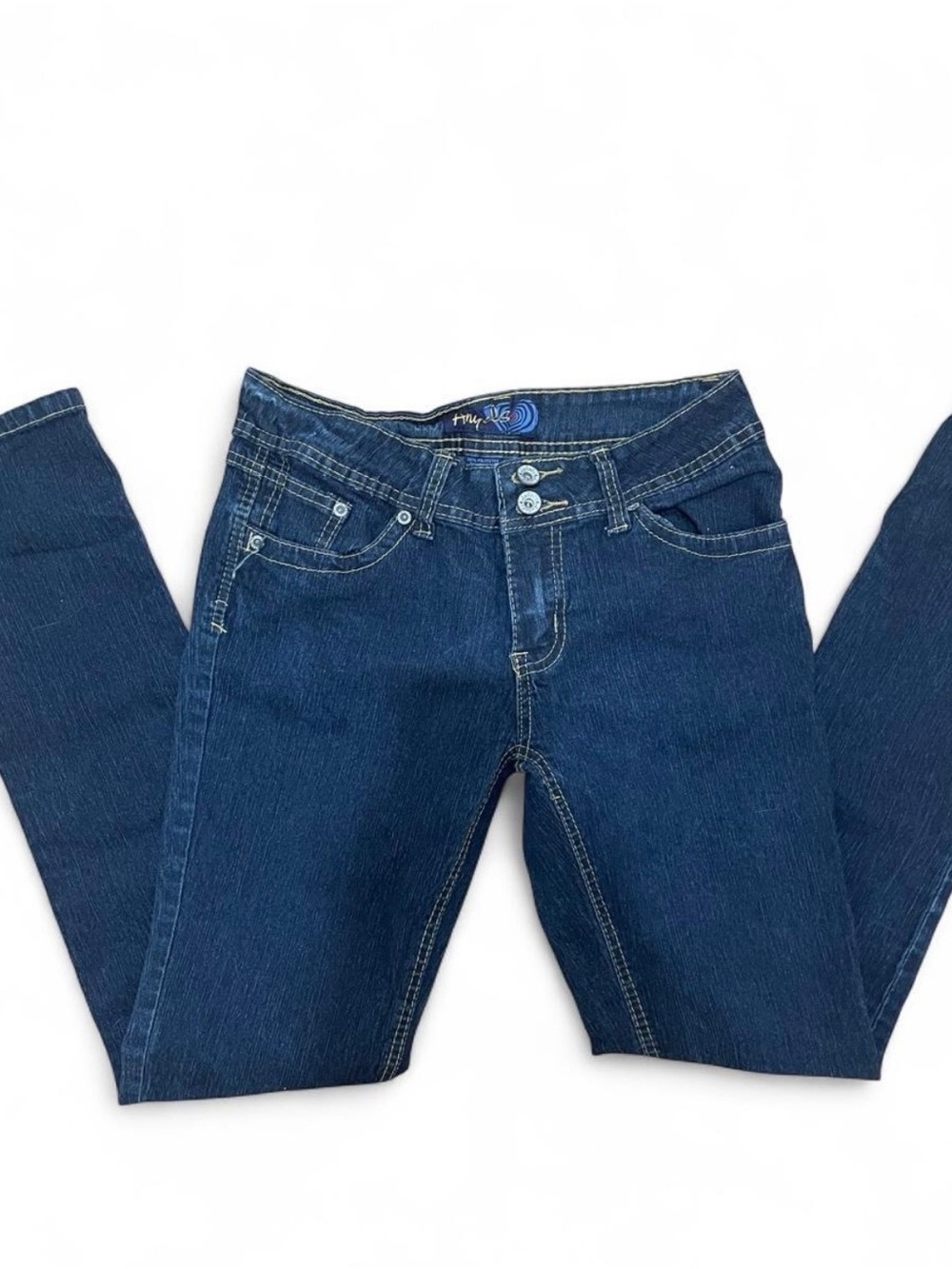 Angels Women’s Skinny Jeans — Dark Blue Stretch Denim